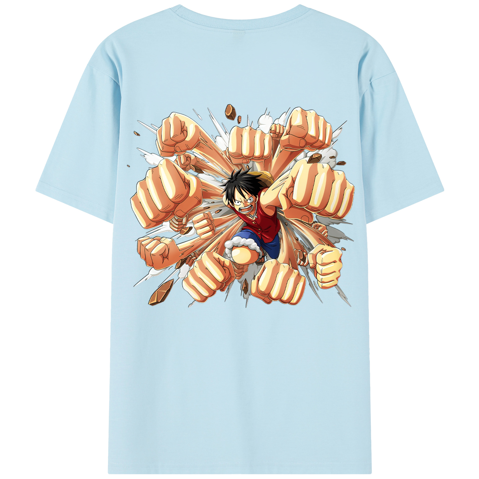 ワンピース モンキー・D・ルフィ ONE PIECE Monkey D. Luffy 綿100％半袖Tシャツ（背面プリント）